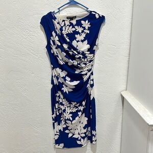 American Living Blue and White Floral Sheath Dress